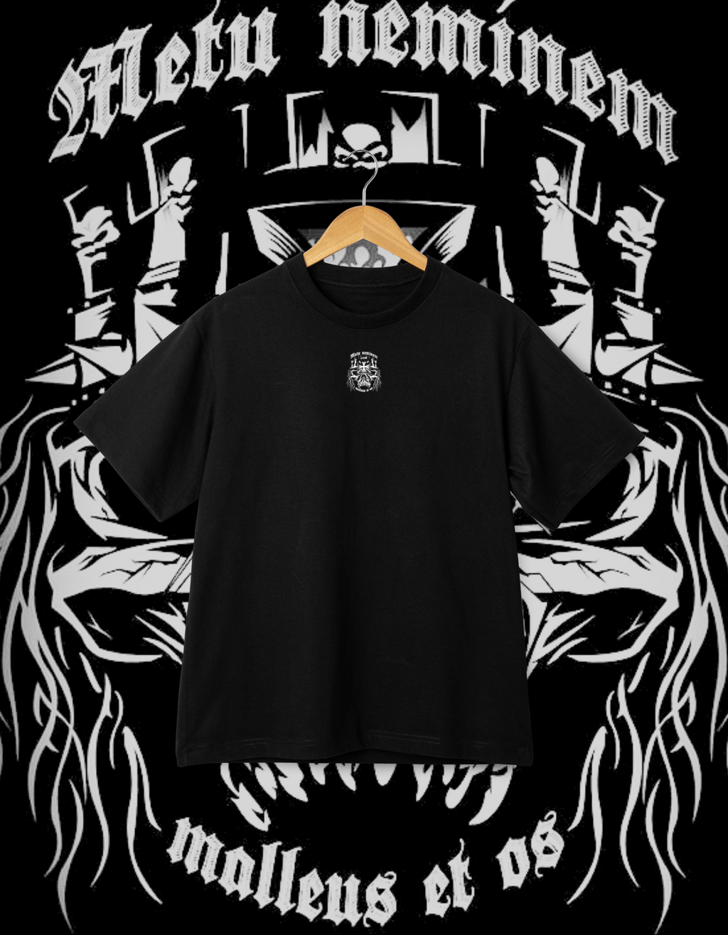 Triple H "Metu Neminem" Skull & Iron Cross Black Wrestling T-Shirt