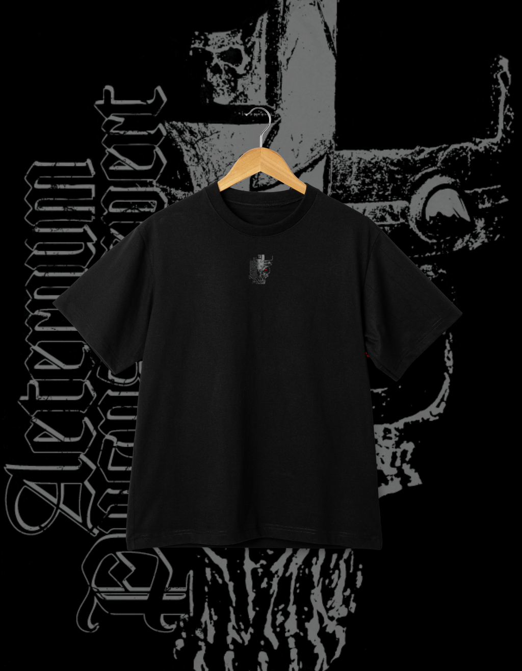 Triple H "Actenum Pugnus Expert" Skull Profile Black Wrestling T-Shirt