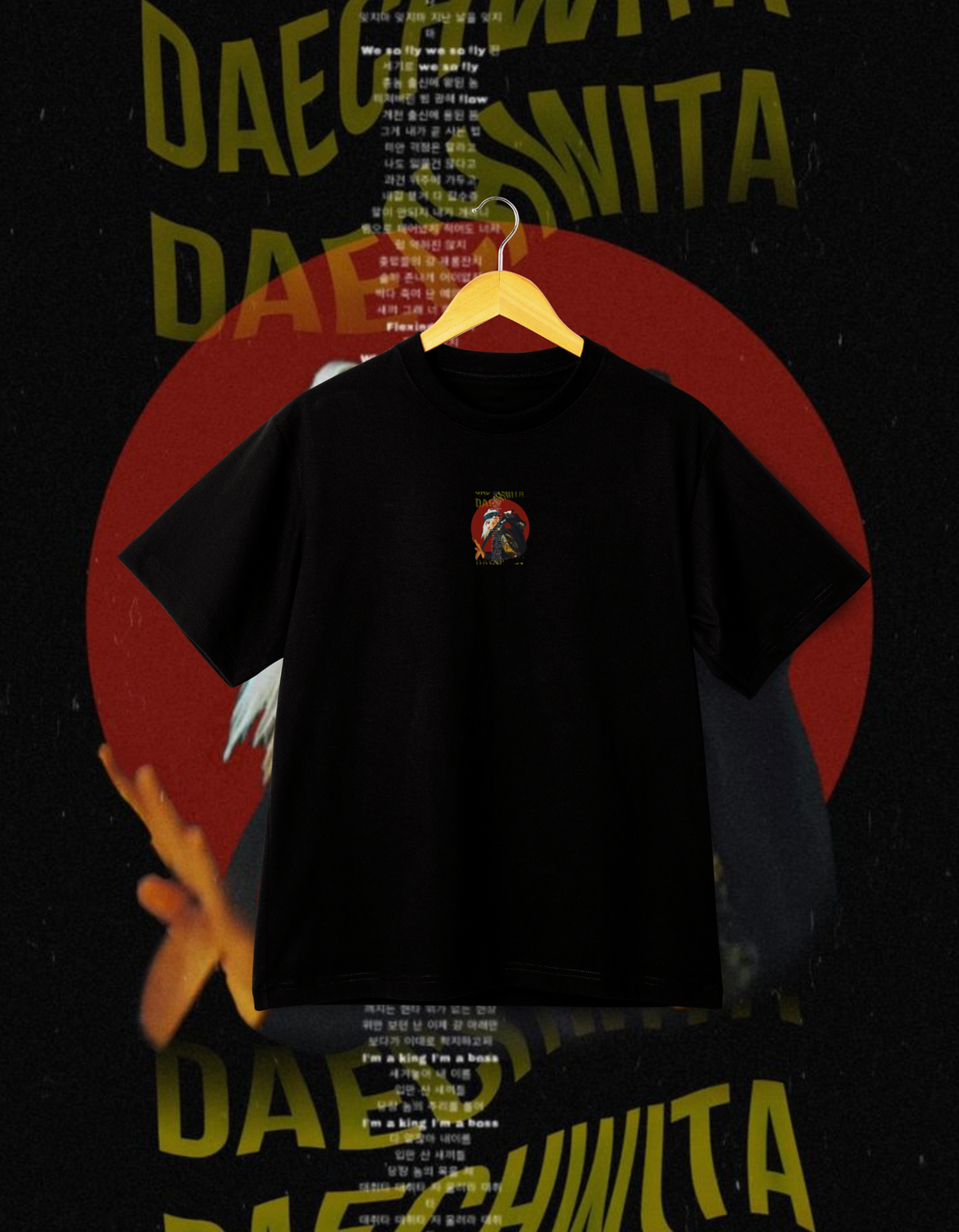 Agust D Daechwita Black Back Print T-Shirt BTS Suga Merch