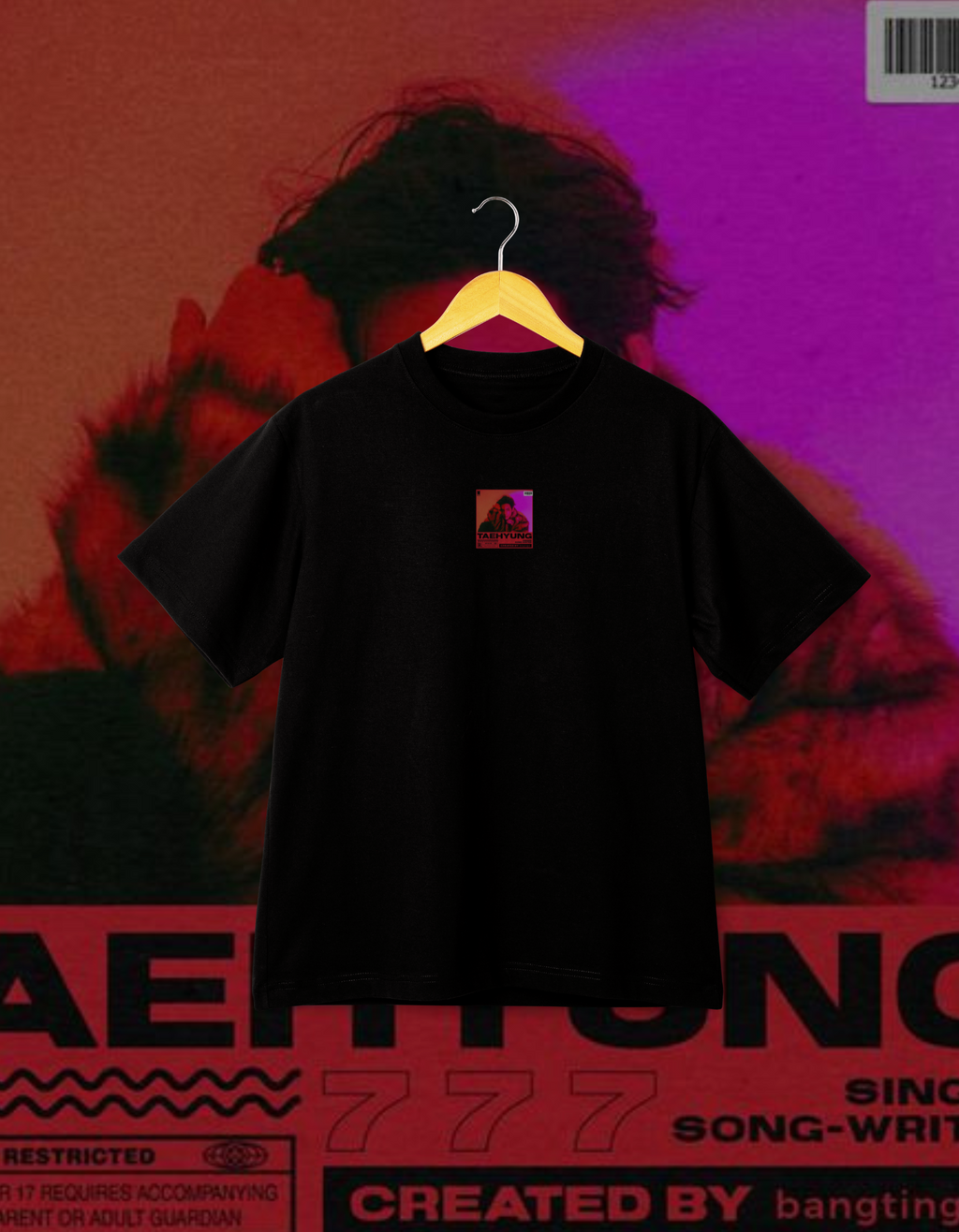 BTS V Taehyung Solo Album Style Black T-Shirt K-Pop Merch