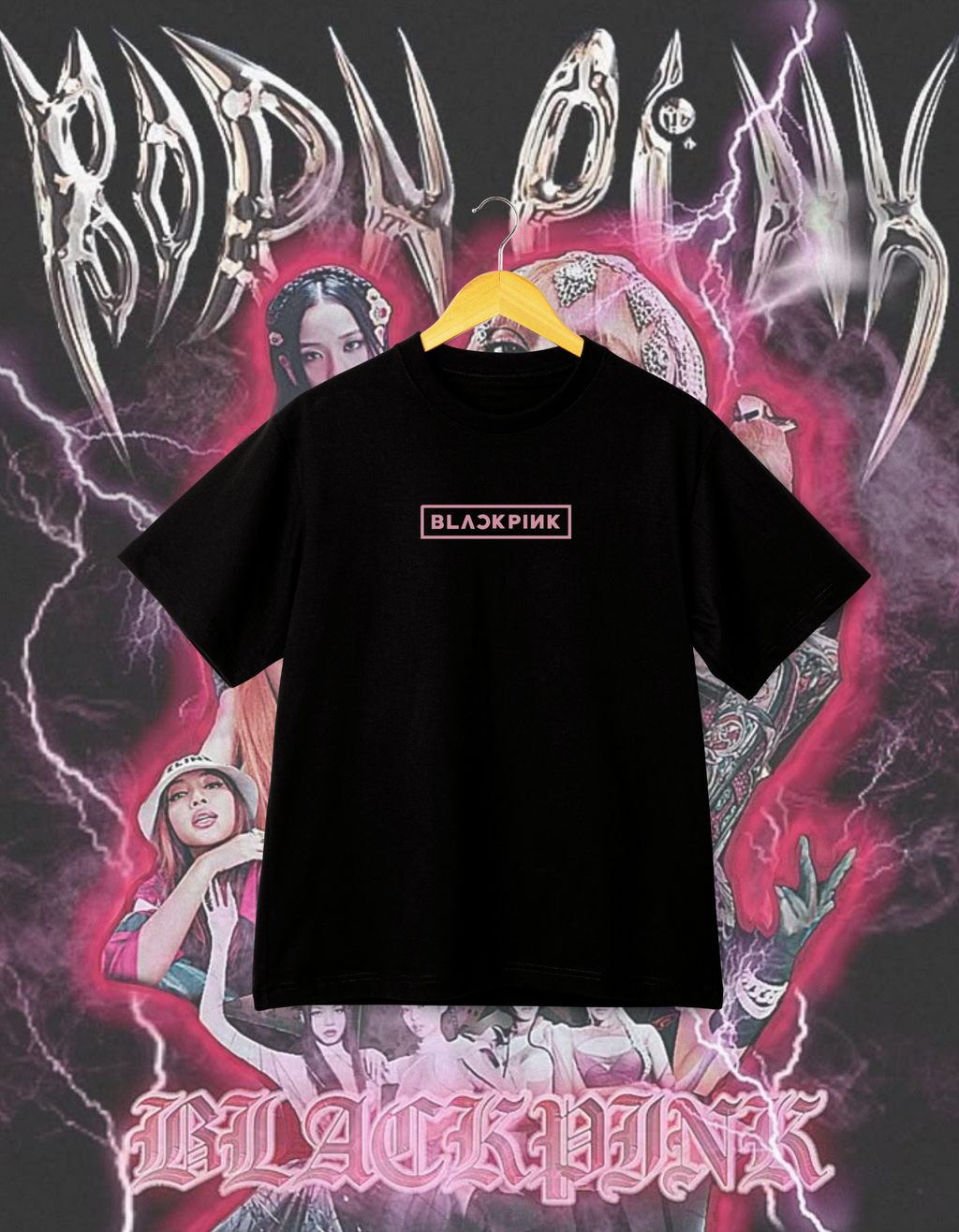 BLACKPINK Born Pink Grunge Black Back Print T-Shirt BLINK Merch
