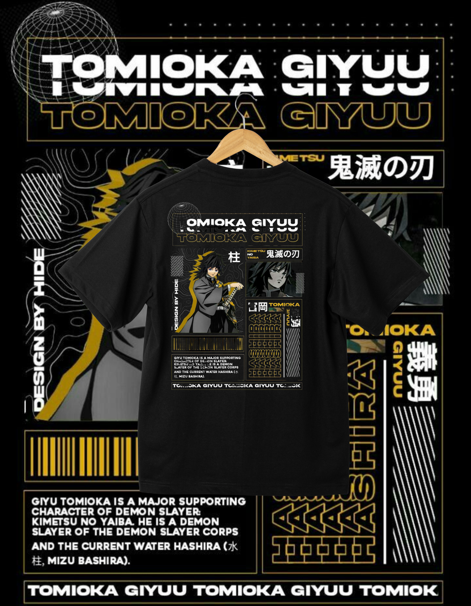 Demon Slayer T-Shirt - Tomioka Giyuu Water Hashira
