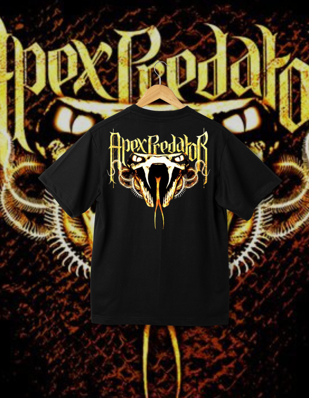 Randy Orton "Apex Predator" Snake Fangs Logo Black Wrestling T-Shirt