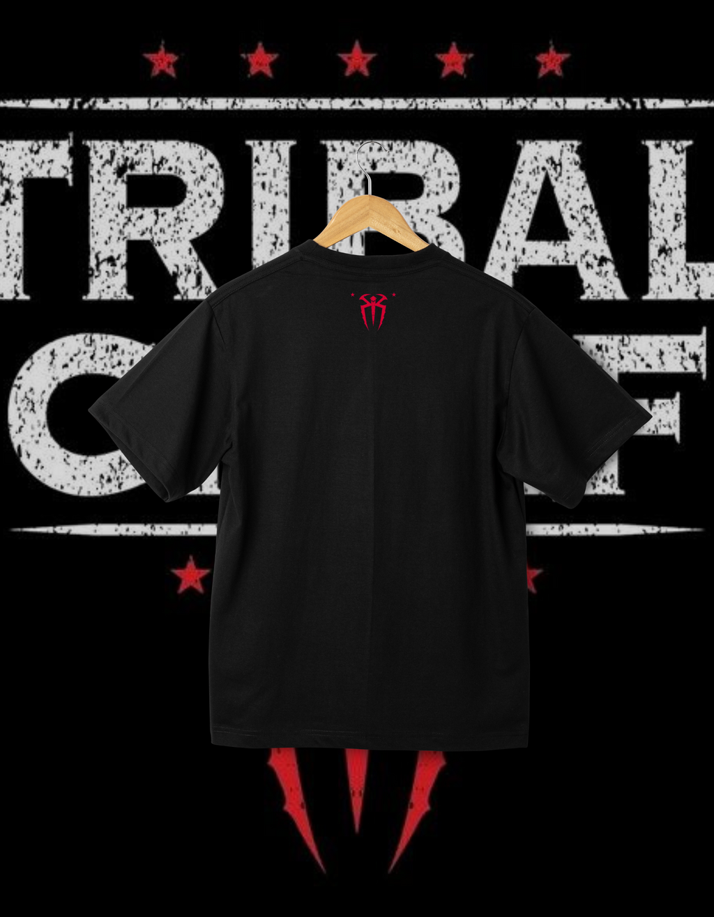 Roman Reigns "TRIBAL CHIEF" Classic Logo Black Wrestling T-Shirt