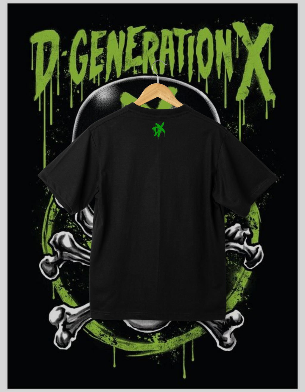 D-Generation X (DX) Skull & Crossbones Helmet Black Wrestling T-Shirt