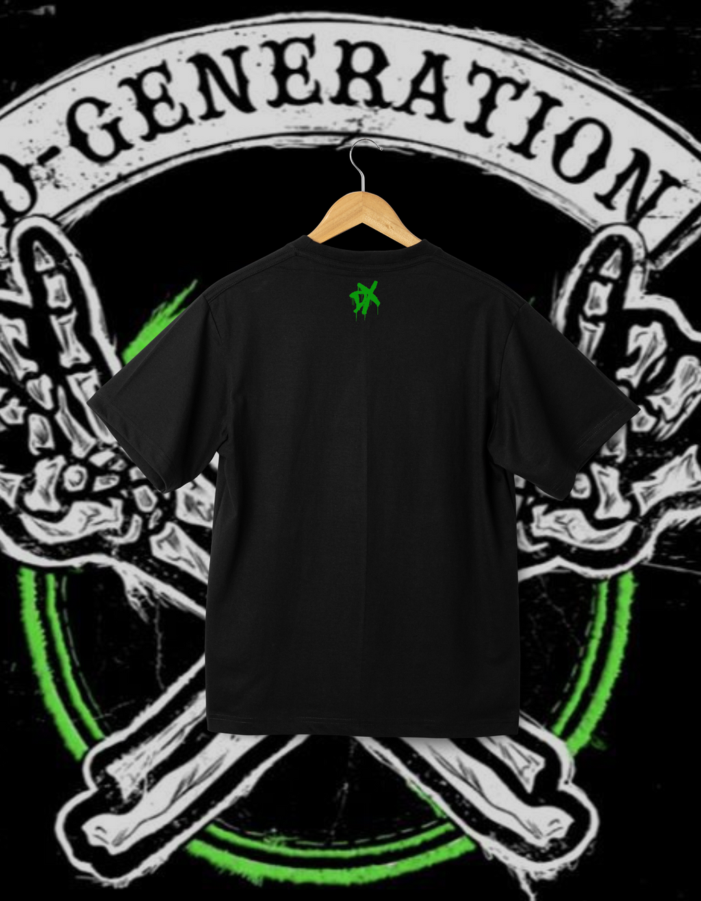 D-Generation X (DX) Skeleton Hands Green/Black Wrestling T-Shirt