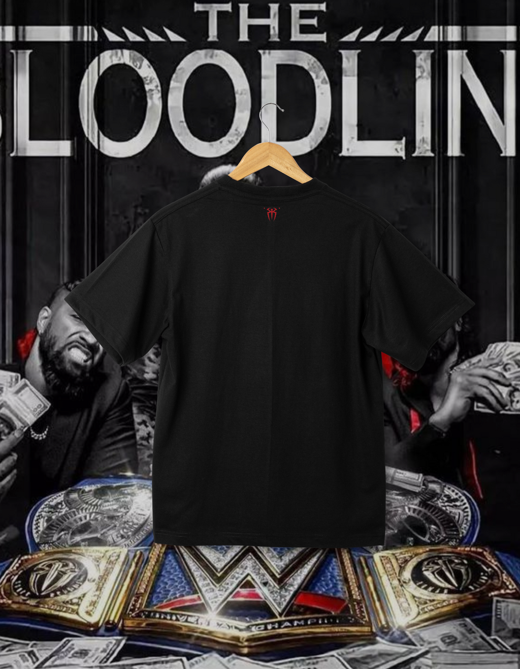 The Bloodline Undisputed Champions Photo Black Wrestling T-Shirt