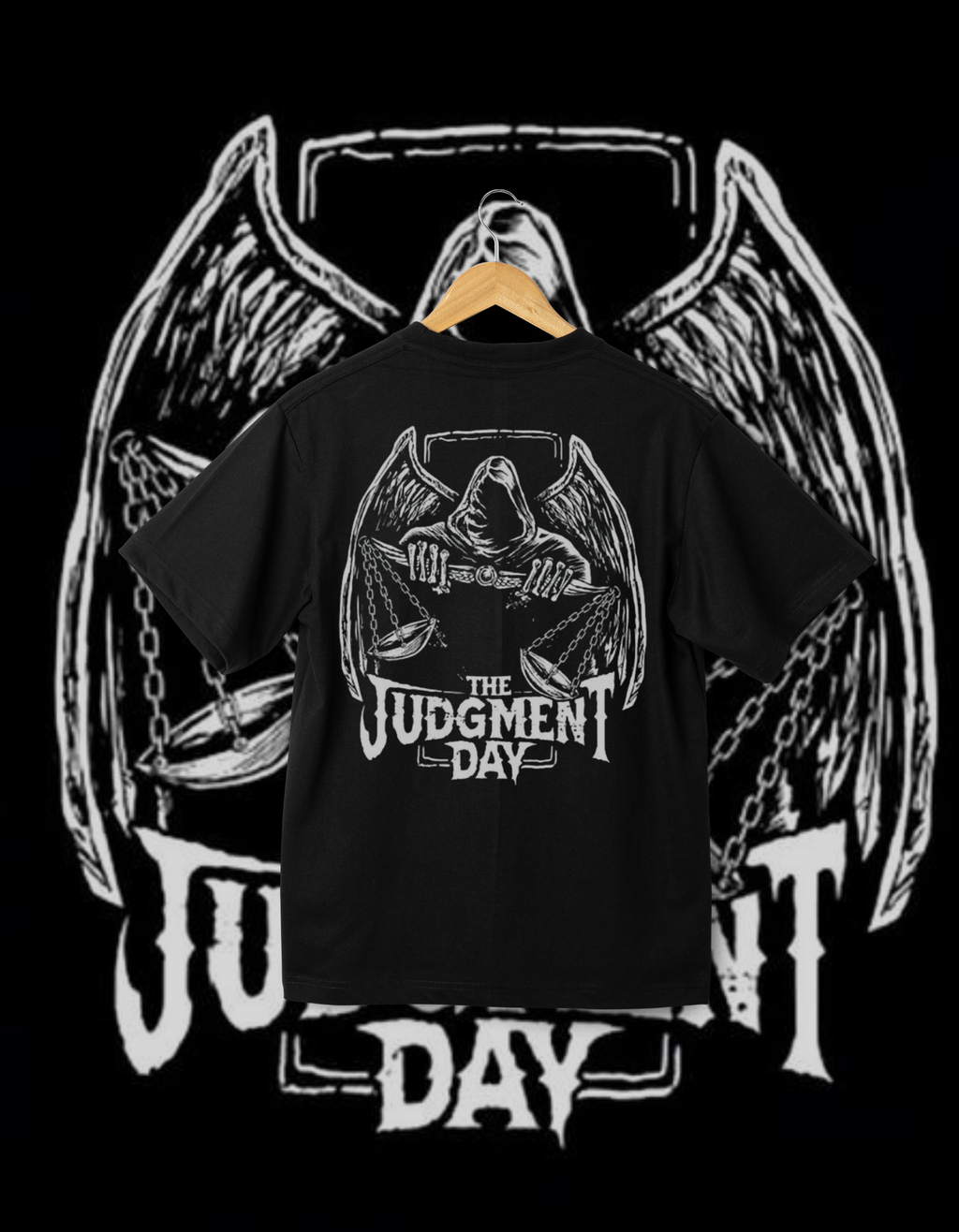 The Judgment Day Black & White Scales of Justice Wrestling T-Shirt