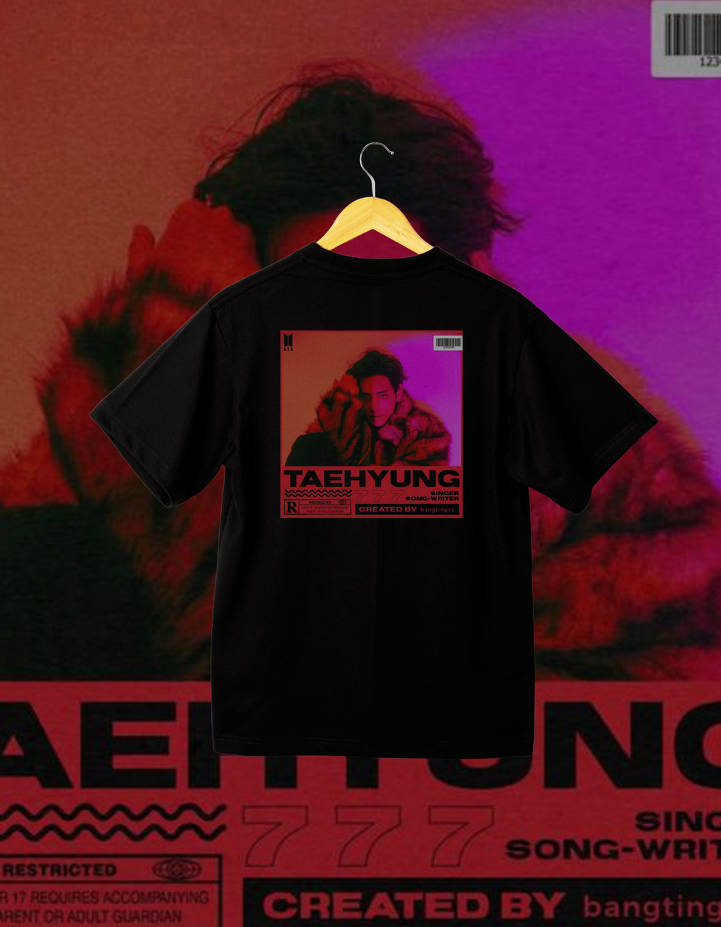 BTS V Taehyung Solo Album Style Black T-Shirt K-Pop Merch