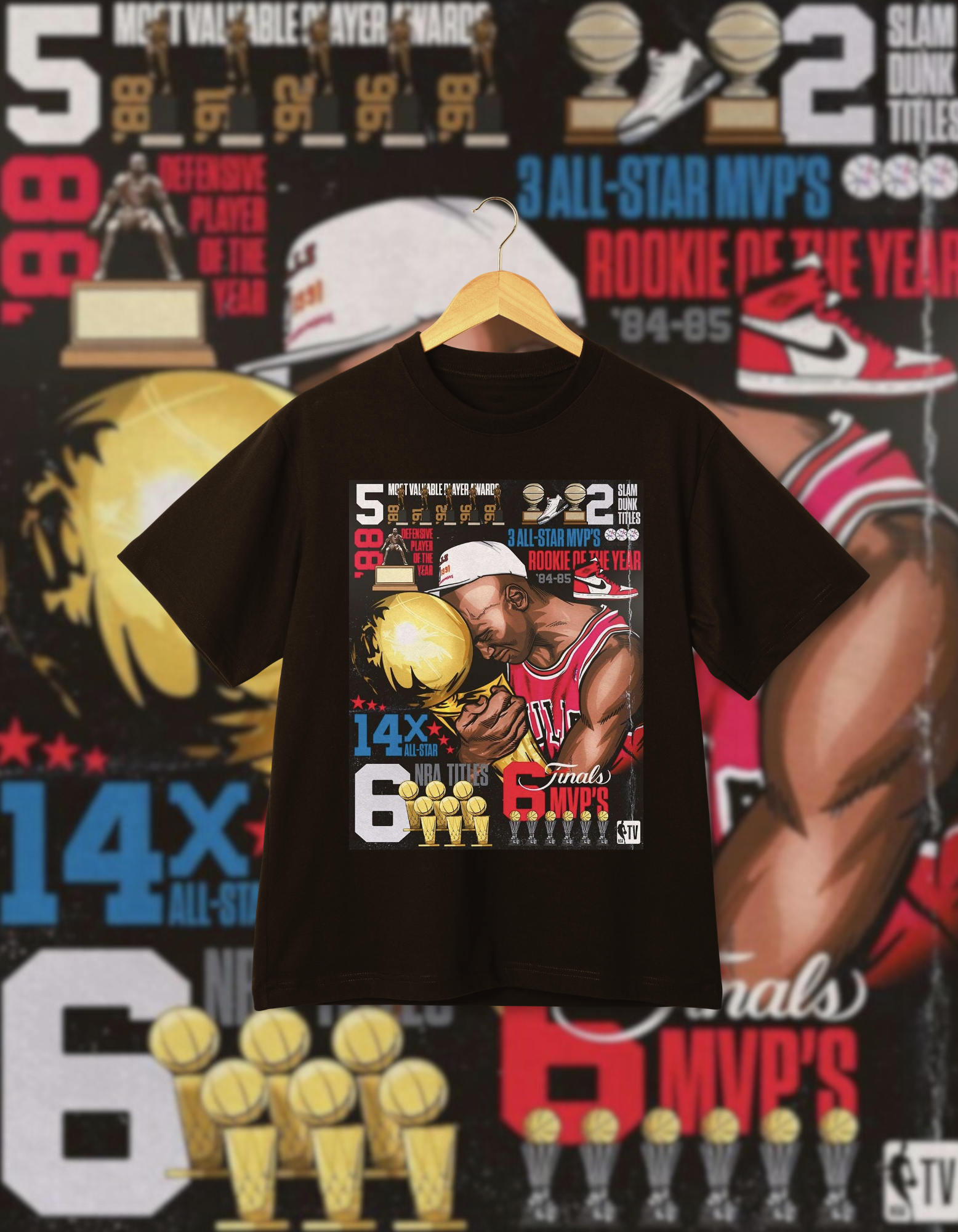 Michael Jordan Championship Drop Shoulder T-Shirt