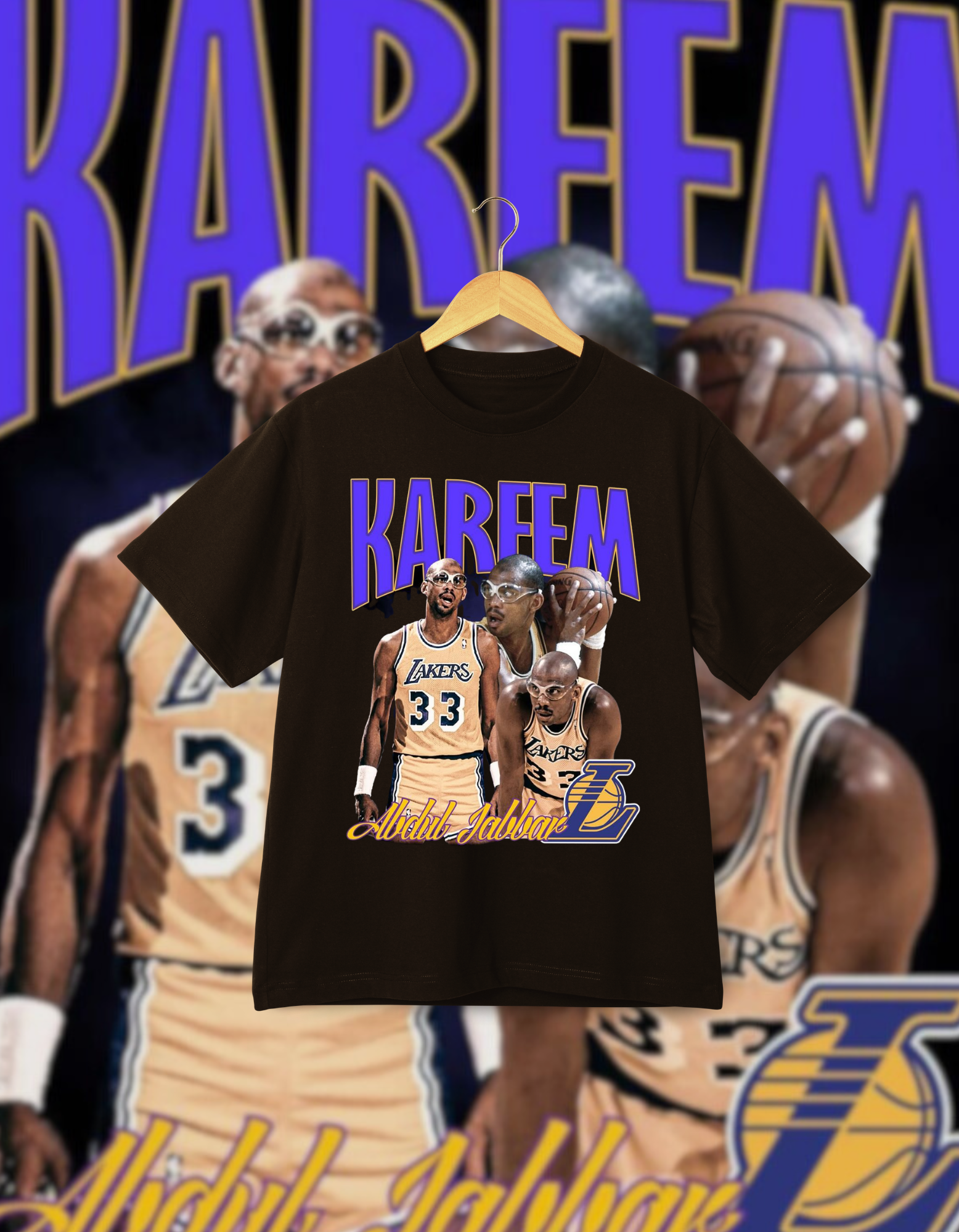 Kareem Abdul-Jabbar Vintage Drop Shoulder T-Shirt