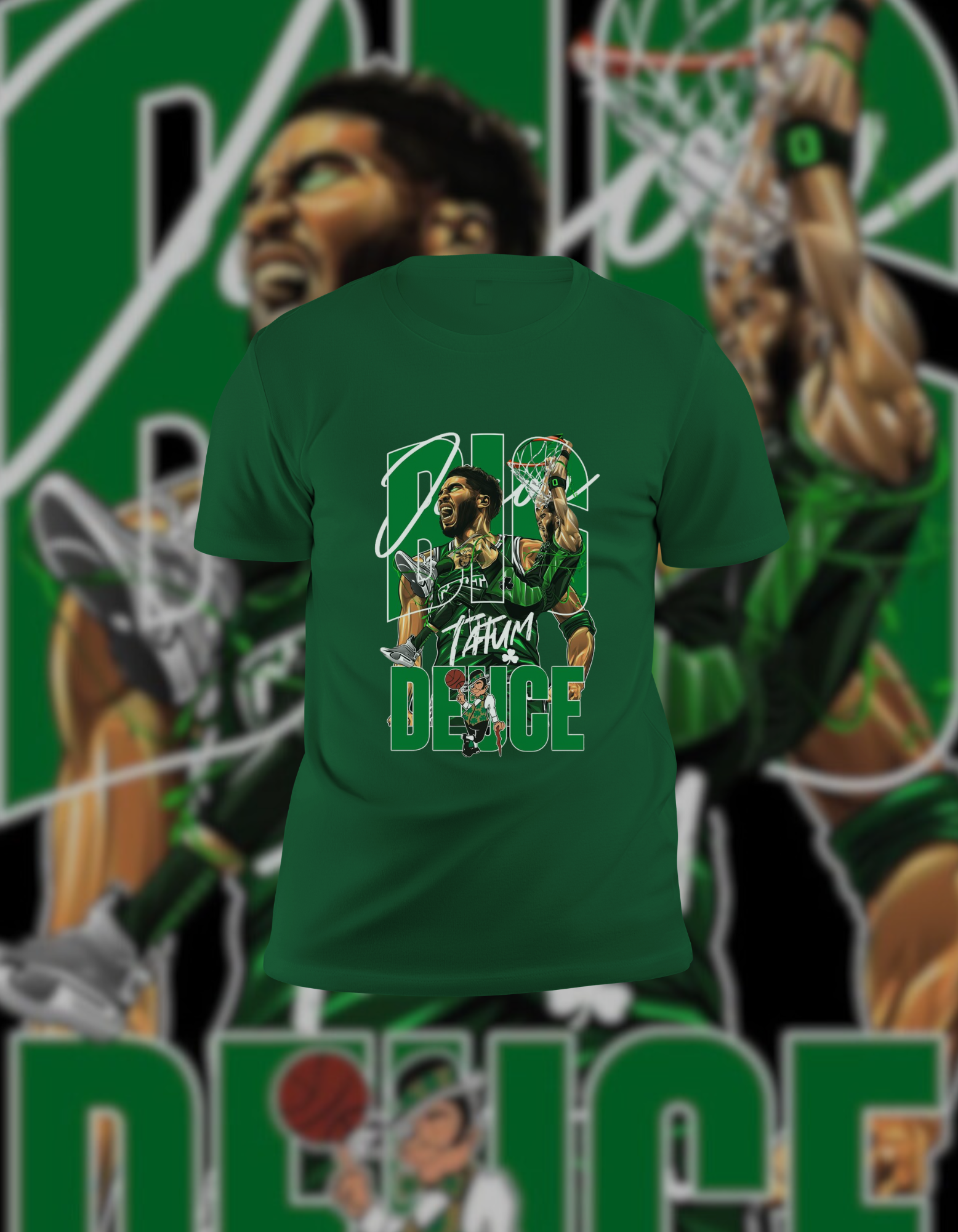 Jayson Tatum "Deuce" Signature Series Action Graphic Green T-Shirt